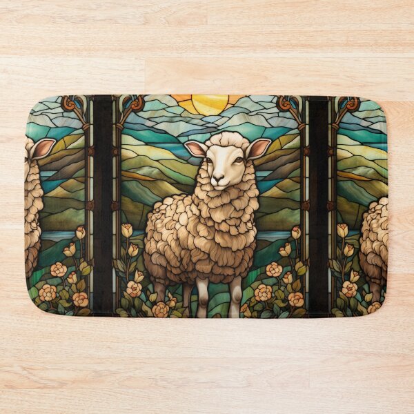Item preview, Peaceful Lamb Stained Glass Art designed and sold by pinkal.