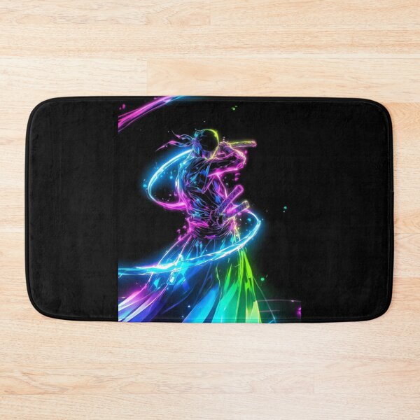 Item preview, Zoro | Neon Samurai Energy Burst – Anime Warrior in Rainbow Glow designed and sold by Dyan4.