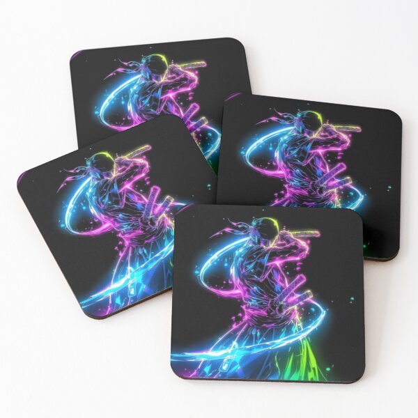 Item preview, Zoro | Neon Samurai Energy Burst – Anime Warrior in Rainbow Glow designed and sold by Dyan4.