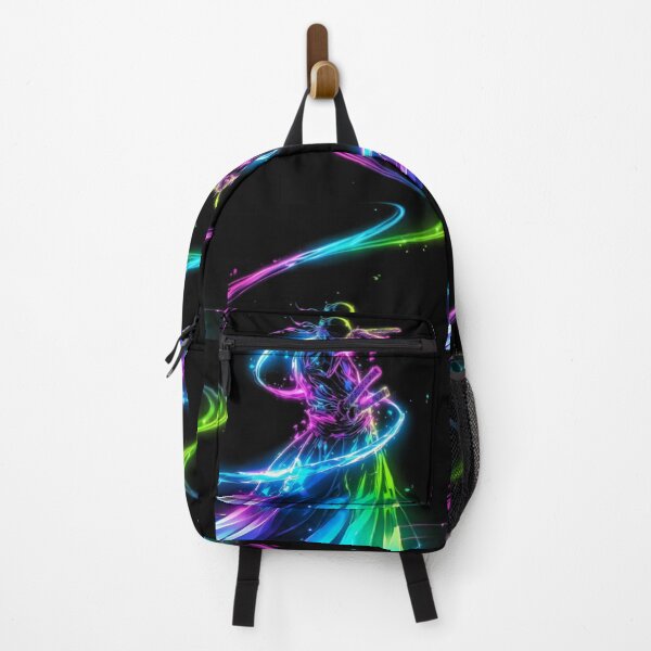 Item preview, Zoro | Neon Samurai Energy Burst – Anime Warrior in Rainbow Glow designed and sold by Dyan4.
