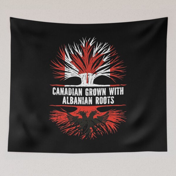 Item preview, Canadian Grown with Albanian Roots Canada Flag designed and sold by CosmoKitsch.