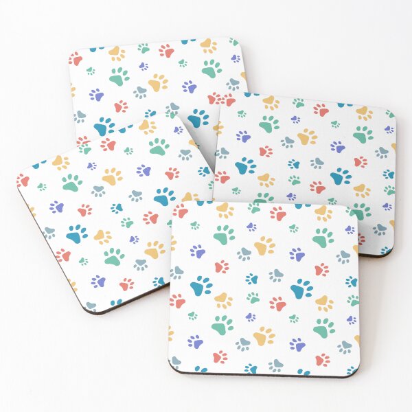 Item preview, Colorful Kitten Paw Pattern - Cute Pastel Cat Tracks designed and sold by ARTmast777.