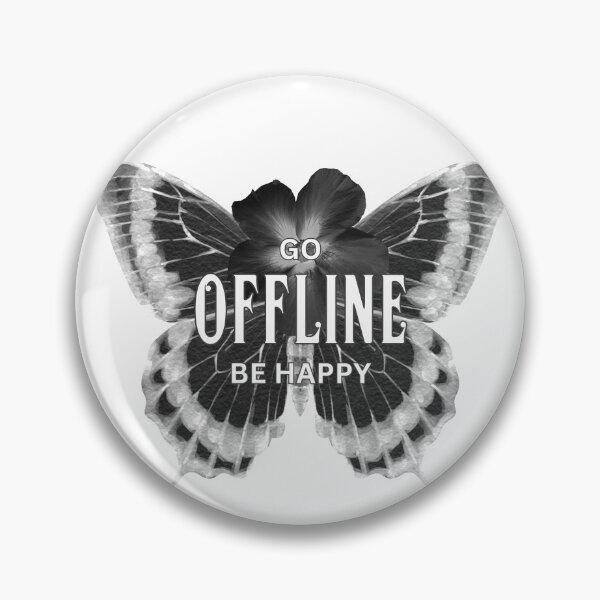 Item preview, go offline, be happy // retro grunge butterfly aesthetic designed and sold by zlivy.