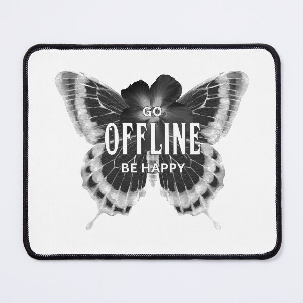 Item preview, go offline, be happy // retro grunge butterfly aesthetic designed and sold by zlivy.