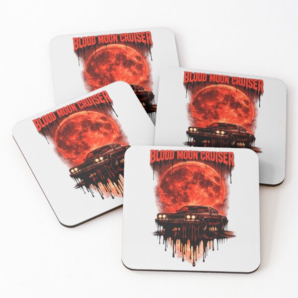 Item preview, Blood Moon Cruiser Horror Muscle Car Art designed and sold by Retro Arabica.