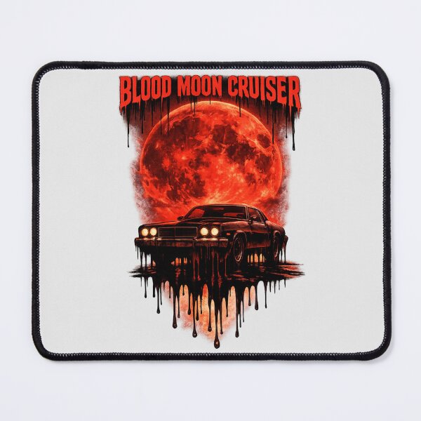 Item preview, Blood Moon Cruiser Horror Muscle Car Art designed and sold by Retro Arabica.