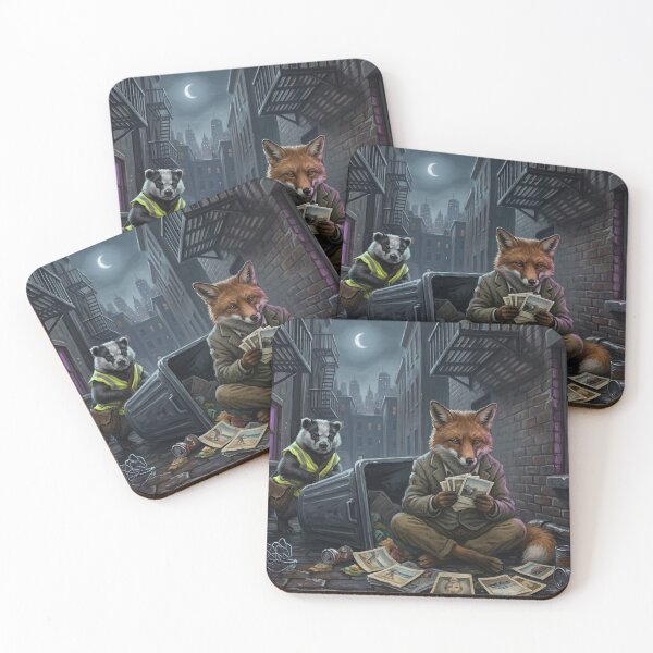 Item preview, Gritty Fox Detective and Disgruntled Badger Illustration - Urban Alleyway Aesthetic designed and sold by Englandbear.