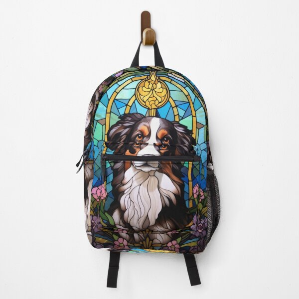 Item preview, Australian Shepherd Stained Glass Dog Portrait designed and sold by pinkal.