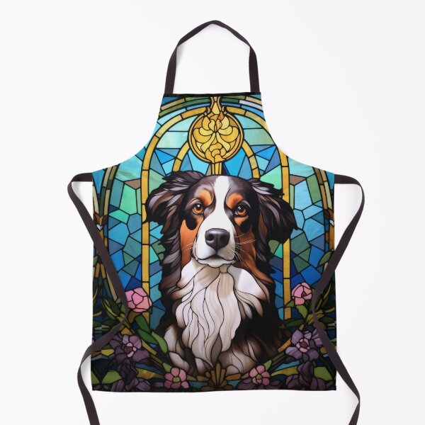 Item preview, Australian Shepherd Stained Glass Dog Portrait designed and sold by pinkal.