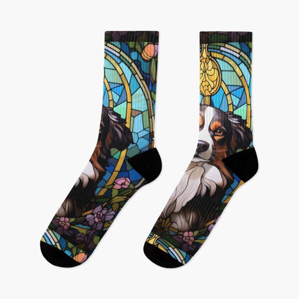 Item preview, Australian Shepherd Stained Glass Dog Portrait designed and sold by pinkal.