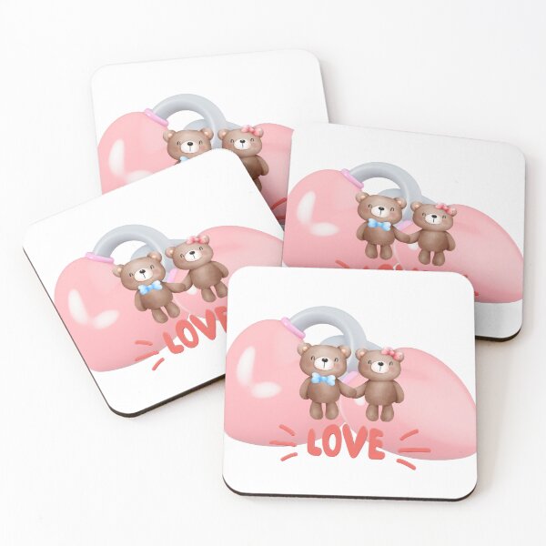 Item preview, “Cute Teddy Bear Couple Love – Kawaii Valentine Heart Aesthetic Design” designed and sold by Vibe Candy studio..