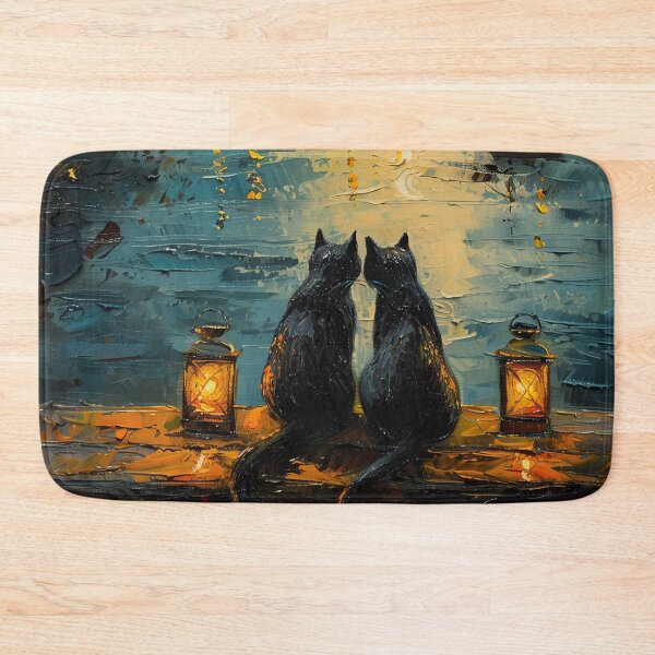Item preview, Two Black Cats Under Full Moon designed and sold by Erika Kaisersot.