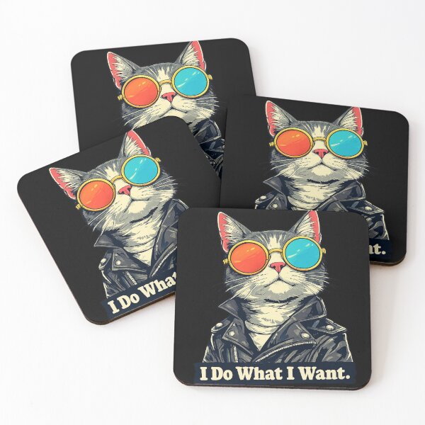 Item preview, Cool Cat With Sunglasses “I Do What I Want”   designed and sold by UnicornDreamers.