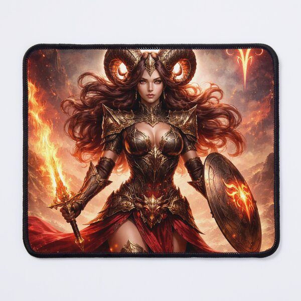 Item preview, Fierce Aries Warrior in Flames designed and sold by Bai Lesloy.