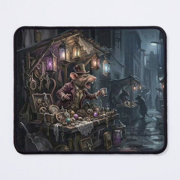 Item preview, Gritty Rat Vendor at Nocturnal Street Market Illustration - Urban Alleyway Aesthetic designed and sold by Englandbear.