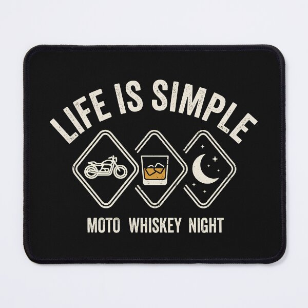 Item preview, Life is Simple: Motorcycle, Whiskey & Night - Vintage Biker Black designed and sold by LV-creator.