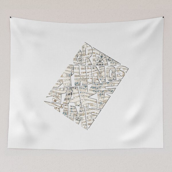Item preview, Great Things Take Time - Diamond Pattern Typography Art designed and sold by vividthreads99.