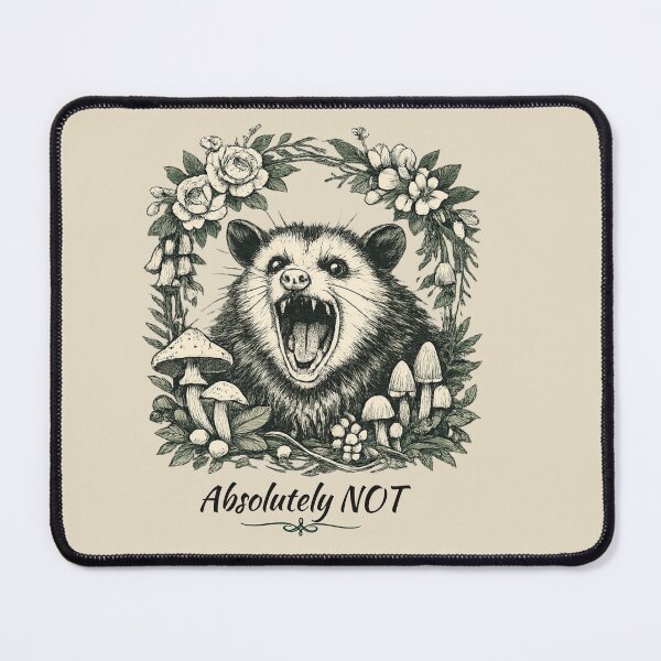 Item preview, Absolutely NOT Funny Opossum; Vintage Floral Cottagecore T-Shirt designed and sold by MyWellbeing26.