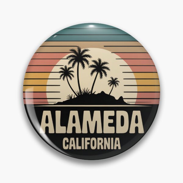 Item preview, Alameda California: Retro Sunset Palm Trees Vintage Design designed and sold by CircinusStore.