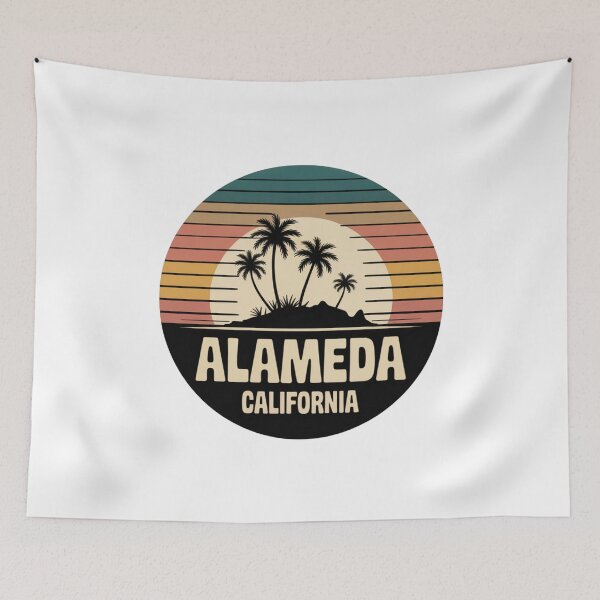Item preview, Alameda California: Retro Sunset Palm Trees Vintage Design designed and sold by CircinusStore.