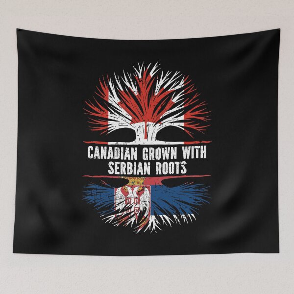 Item preview, Canadian Grown with Serbian Roots Canada Flag designed and sold by CosmoKitsch.