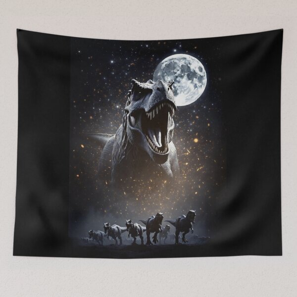 Item preview, Roaring Tyrannosaurus Rex Moonlit Starry Night Dinosaur Scene designed and sold by Syrupulse.