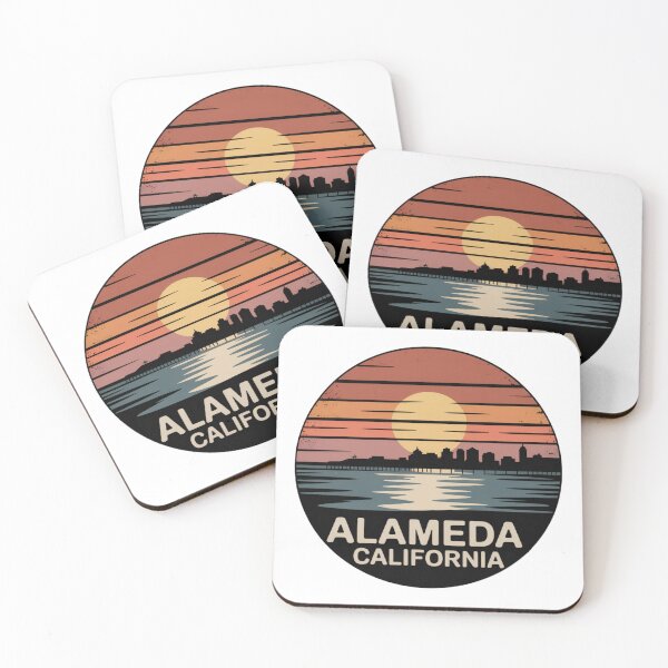 Item preview, Alameda California: Retro Sunset Skyline Design designed and sold by CircinusStore.