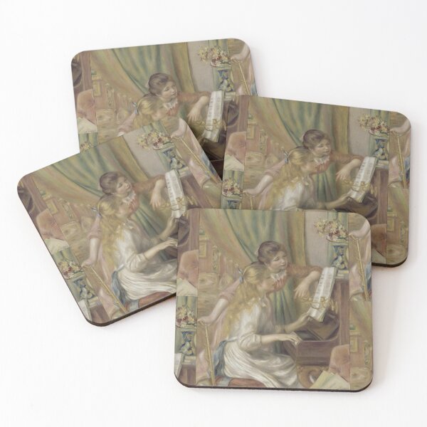 Item preview, Young Girls at the Piano by Pierre-Auguste Renoir: Impressionist Fine Art Print designed and sold by artofuniverse.