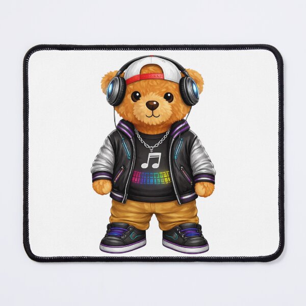 Item preview, Cute DJ Music Bear with LED Musical Note and Headphones Illustration designed and sold by CuteBear87.