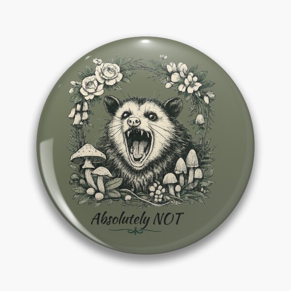 Item preview, Absolutely NOT Funny Opossum; Vintage Floral Cottagecore Art designed and sold by MyWellbeing26.
