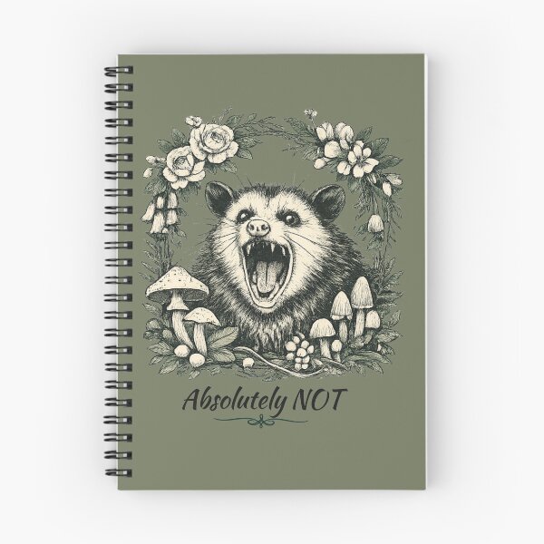 Item preview, Absolutely NOT Funny Opossum; Vintage Floral Cottagecore Art designed and sold by MyWellbeing26.