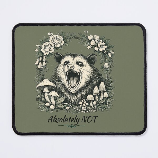 Item preview, Absolutely NOT Funny Opossum; Vintage Floral Cottagecore Art designed and sold by MyWellbeing26.
