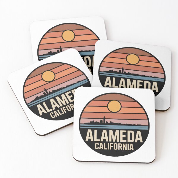 Item preview, Alameda California: Retro Sunset City Skyline designed and sold by CircinusStore.