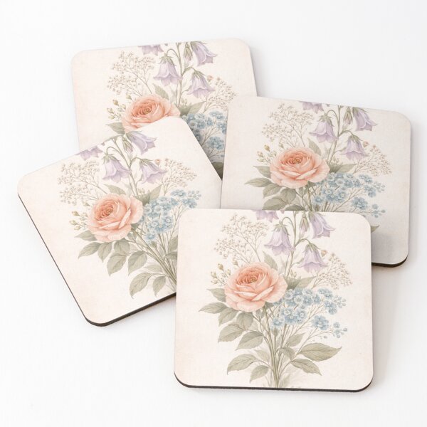 Item preview, Whimsical Vintage Botanical Rose | Soft Pastel Floral Illustration | Cottagecore Wall Art designed and sold by zenarty design.