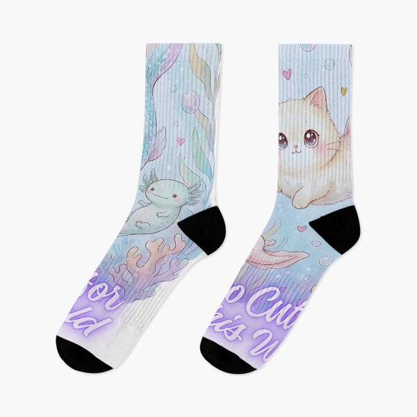 Item preview, Too Cute for This World. Kawaii Axolotl Mermaid Cat Cute Pastel Fantasy Animal Shirt Soft Aesthetic Design designed and sold by Anastasiia Yurevych.