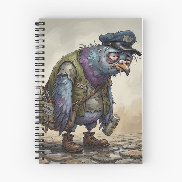 Item preview, Gritty Exhausted Pigeon Postal Worker Illustration - Urban Work Life Aesthetic designed and sold by Englandbear.