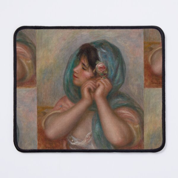 Item preview, Young Woman Arranging Her Earring by Pierre-Auguste Renoir: Impressionist Portrait Poster designed and sold by artofuniverse.