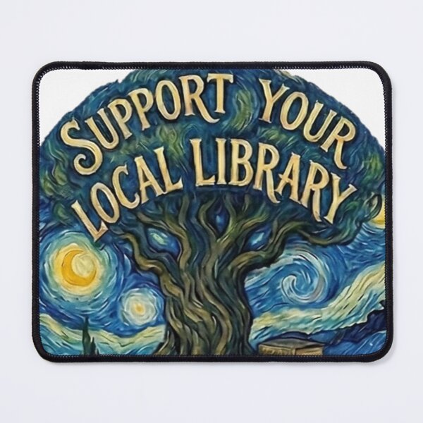 Item preview, Support Your Local Library Tree Artistic Night Book Design Great Librarian Gift 001 designed and sold by sadedream.