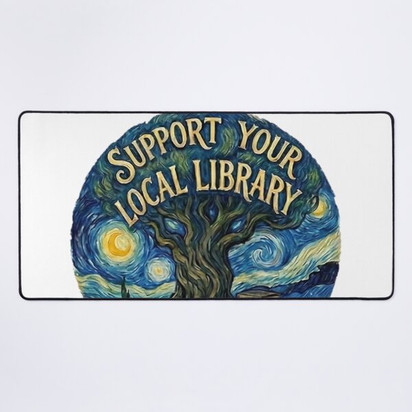 Item preview, Support Your Local Library Tree Artistic Night Book Design Great Librarian Gift 001 designed and sold by sadedream.
