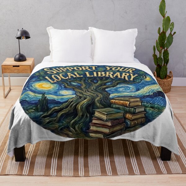 Item preview, Support Your Local Library Tree Artistic Night Book Design Great Librarian Gift 001 designed and sold by sadedream.