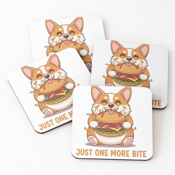 Item preview, Just One More Bite - Cute Corgi Eating Burger designed and sold by Aura Design Studios.