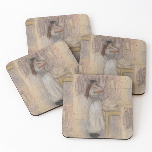 Item preview, Young Woman at Her Toilette by Pierre-Auguste Renoir: Intimate Impressionist Poster designed and sold by artofuniverse.