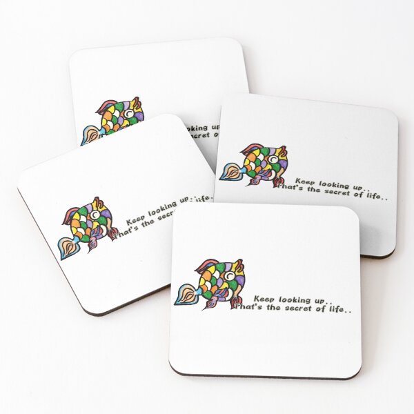 Item preview, Keep Looking Up – Colorful Fish Inspirational Quote Design designed and sold by NANTONAKU〜なんとなく〜.