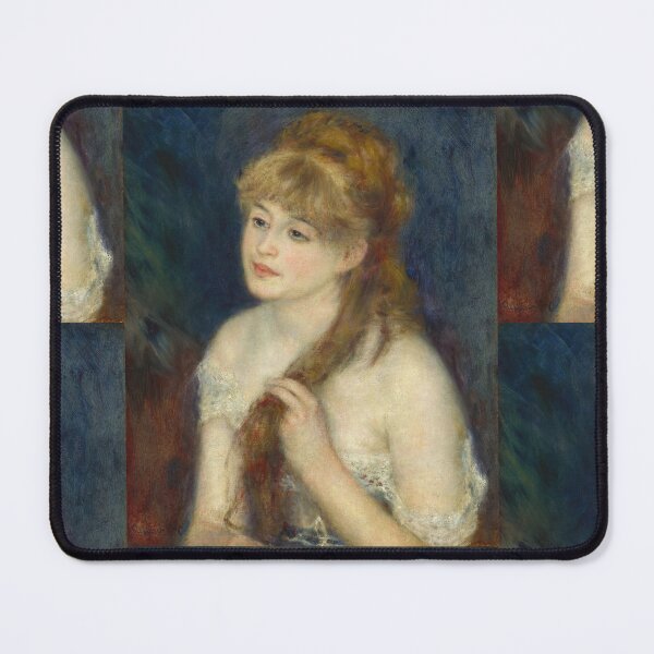 Item preview, Young Woman Braiding Her Hair by Pierre-Auguste Renoir: Romantic Impressionist Poster designed and sold by artofuniverse.