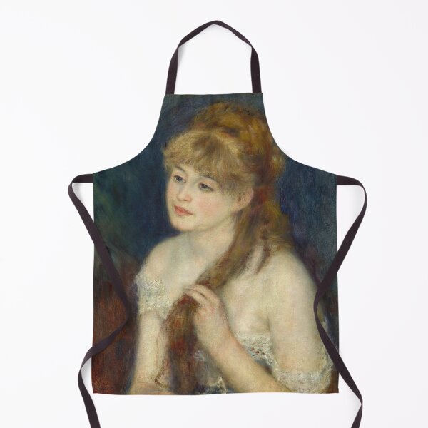 Item preview, Young Woman Braiding Her Hair by Pierre-Auguste Renoir: Romantic Impressionist Poster designed and sold by artofuniverse.