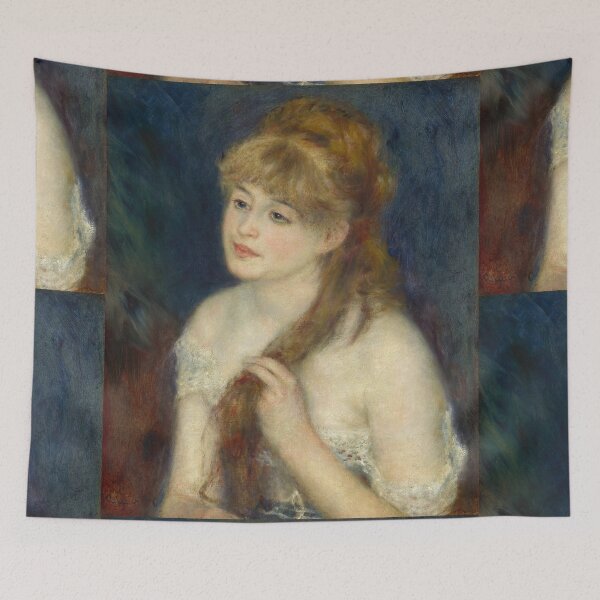 Item preview, Young Woman Braiding Her Hair by Pierre-Auguste Renoir: Romantic Impressionist Poster designed and sold by artofuniverse.