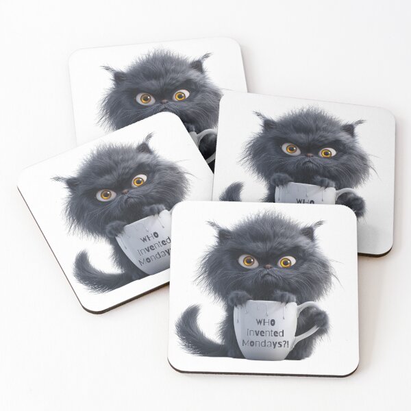Item preview, Cat asks, "Who invented Mondays?!" designed and sold by AZTRELIS.
