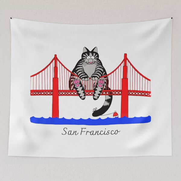 Item preview, Funny Giant Tabby Cat Sitting On San Francisco Golden Gate Bridge designed and sold by Daisy Grimes.