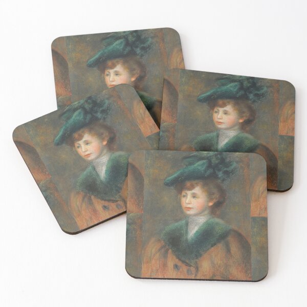 Item preview, Young Woman in a Green Hat by Pierre-Auguste Renoir: Impressionist Portrait Poster designed and sold by artofuniverse.