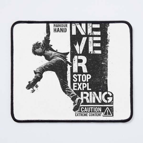 Item preview, Never Stop Exploring Parkour Streetwear Design – Urban Freerunning Typography T-Shirt & Sticker designed and sold by IconicDesignsXd.